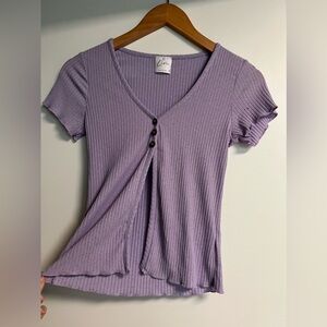 Lavender Open Front Top